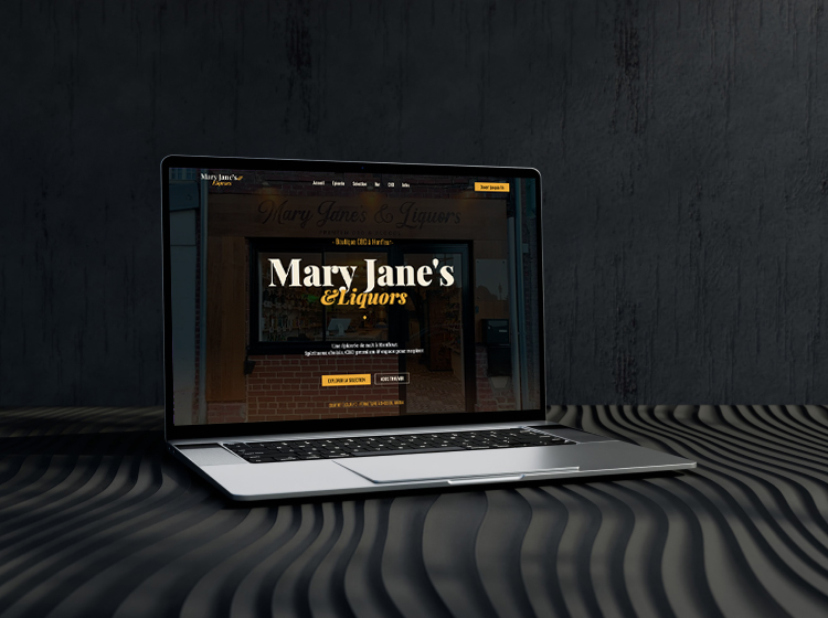 mockup site web mary Janes Liquors